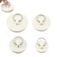 4 Universal Plastic Sink Stoppers with Metal Pull Rings for Basins and Bathtubs