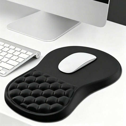 Ergonomic Mouse Pad with Wrist Support Massage Design Non Slip PU Base for Office Desk