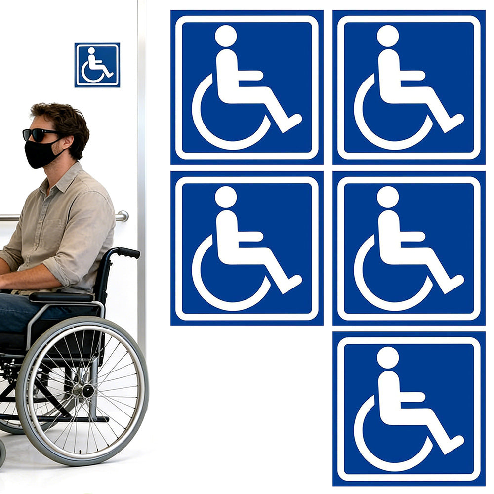 5 Pack Handicap Parking Sign Disabled Decal Sticker for Vehicle Window Car Van