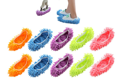 5 Pairs Mop Slipper Shoe Covers Floor Cleaning Foot Socks Washable Reusable