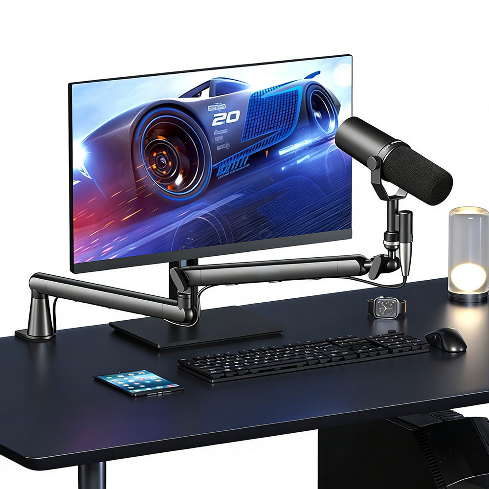 Microphone Boom Arm Low Profile Adjustable Stick Microphone Arm Stand