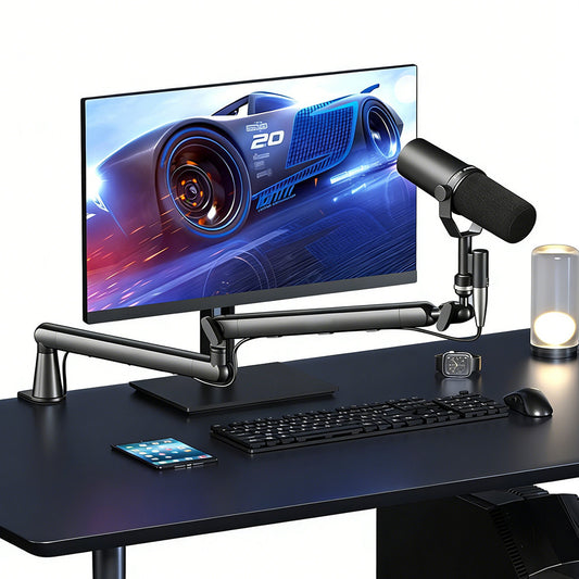 Microphone Boom Arm Low Profile Adjustable Stick Microphone Arm Stand