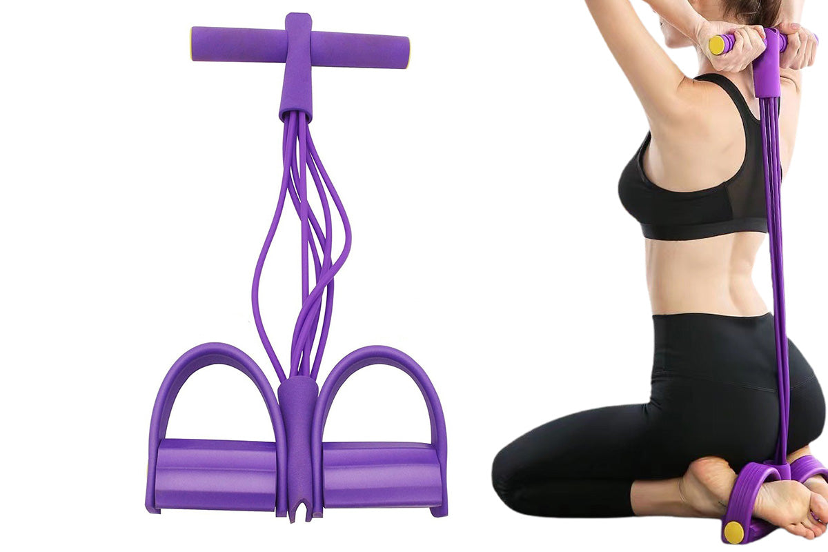 6 Tube Pedal Ankle Puller Foot Pedal Resistance Band Exercise Tension Rope