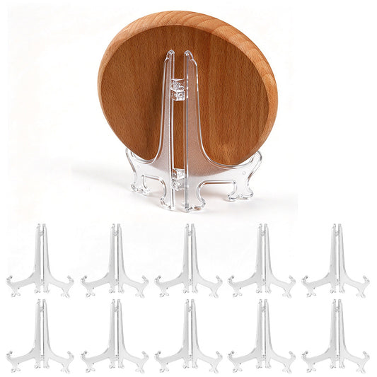 10 Pack Clear Adjustable Plate Display Easel Stands
