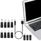 USB to DC 5V Charging Cable Power Cord 5.5x2.1mm with 11 Interchangeable Connectors