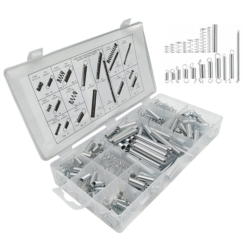 200 PCS Springs Assortment Kit Carbon Steel Spring Set for Home Automotive Repair