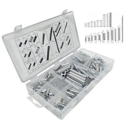 200 PCS Springs Assortment Kit Carbon Steel Spring Set for Home Automotive Repair