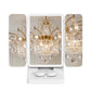 3 in 1 Foldable Makeup Mirror with Lights and Contact Lens Case for Travel