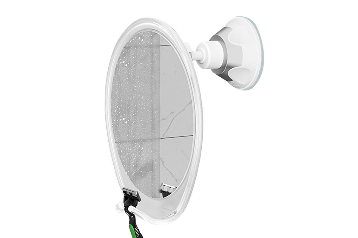 Suction Cup Fog-Free Shaving Mirror with Razor Holder No Drill