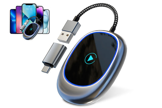 Wireless CarPlay Adapter Plug and Play Zero Delay Compatible with iOS 10+ Android 11+ for Cars After 2016