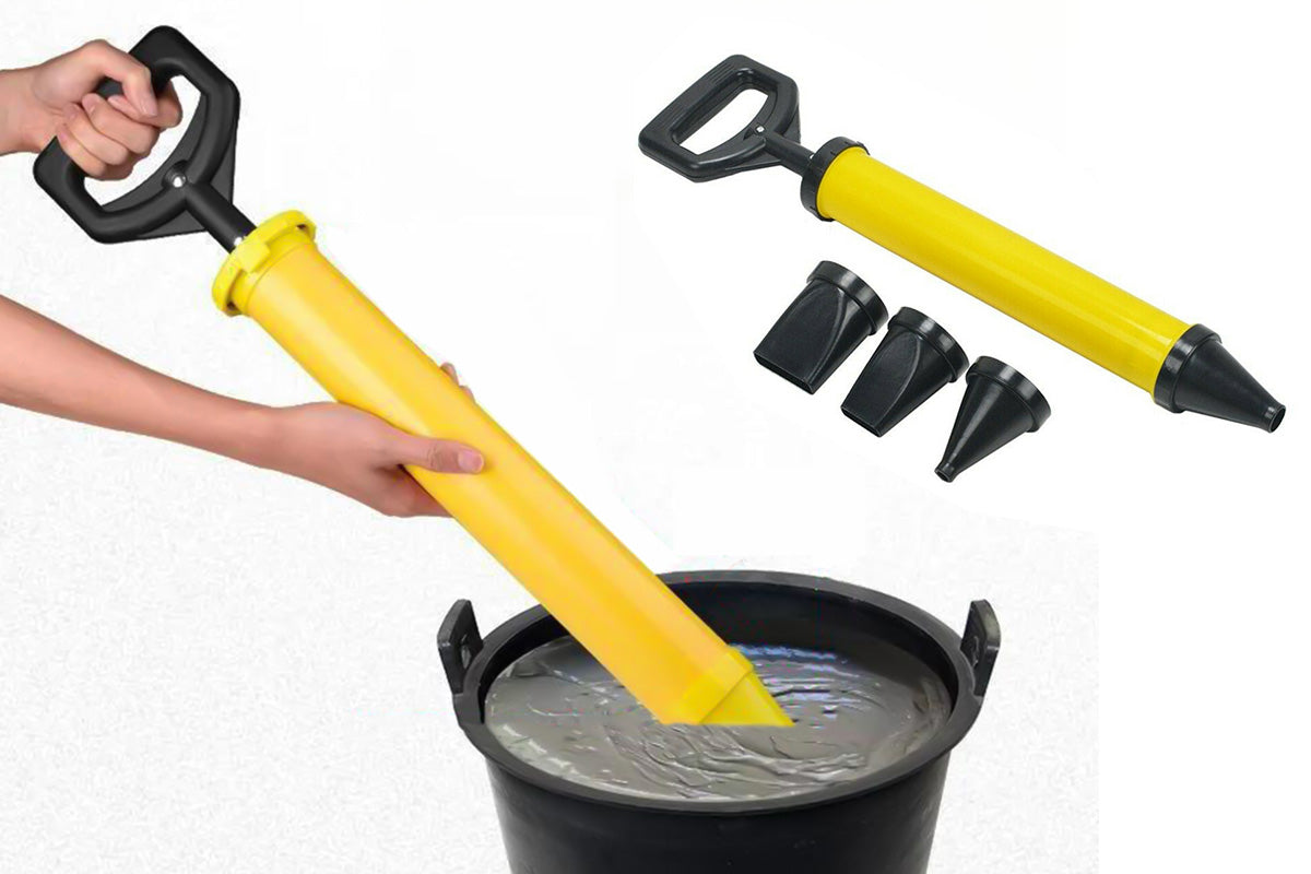 Grout Mortar Gun Syringe Pointing Grouting Tool with 4 Nozzles for Paving and Sealing