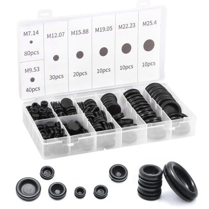 200 Piece Auto Rubber Grommet Fastener Tool Kit in 7 Popular Sizes