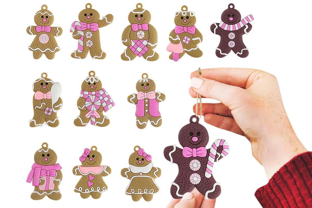 12PCS Gingerbread Man Christmas Decoration For Tree Hanging Pendant For Christmas Tree