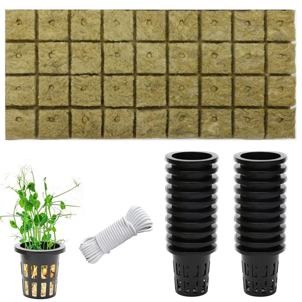 Grow Starter Rockwool Cubes Hydroponics Plant Net Cup Basket Aquaponic