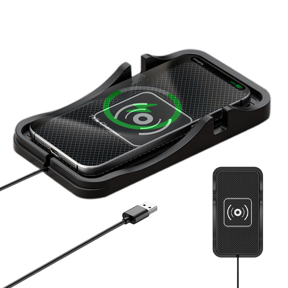 2 in 1 15W Wireless Auto Charging Pad and Non Slip Phone Holder