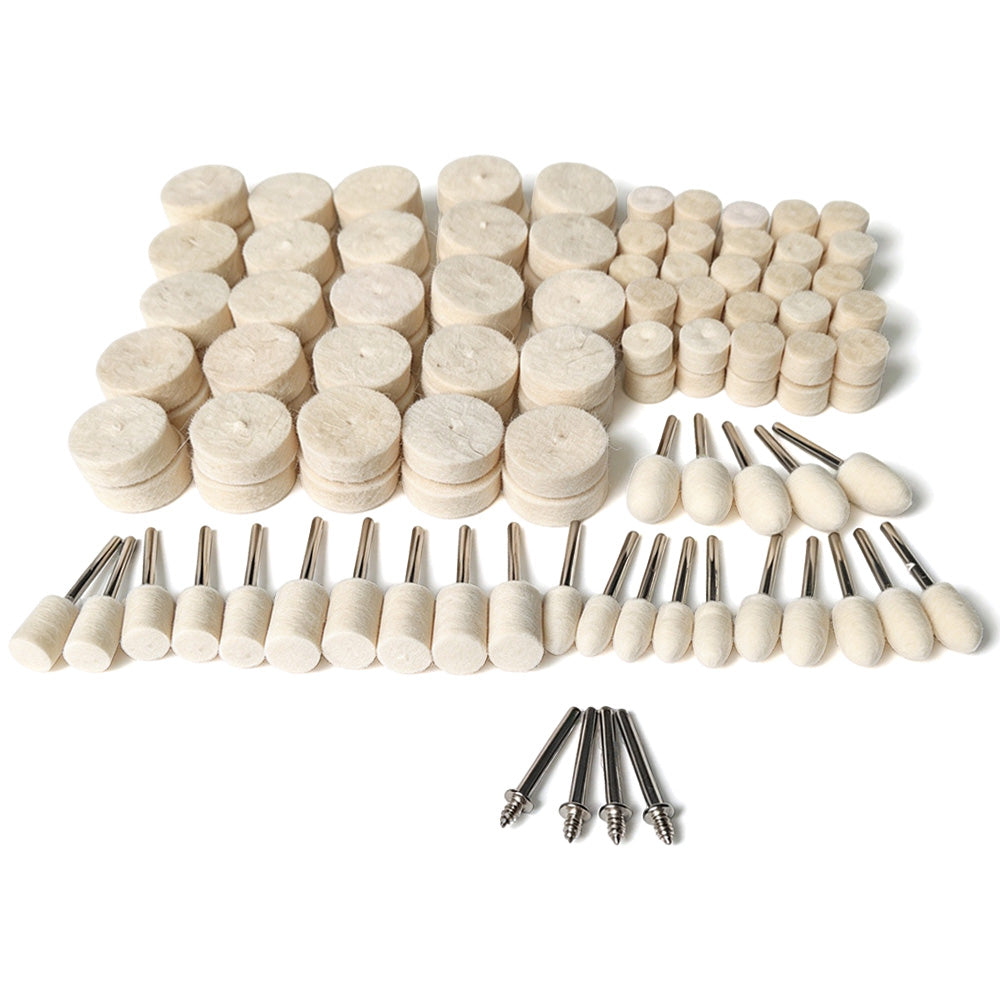 129 Piece Wool Buffing Wheel and Mounted Polishing Point Kit