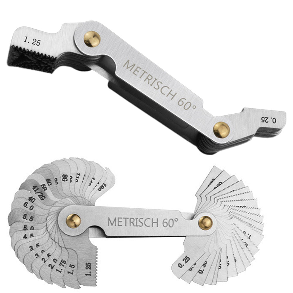52 Leaf Metric 60 Degree and Imperial 55 Degree Thread Pitch Gauge