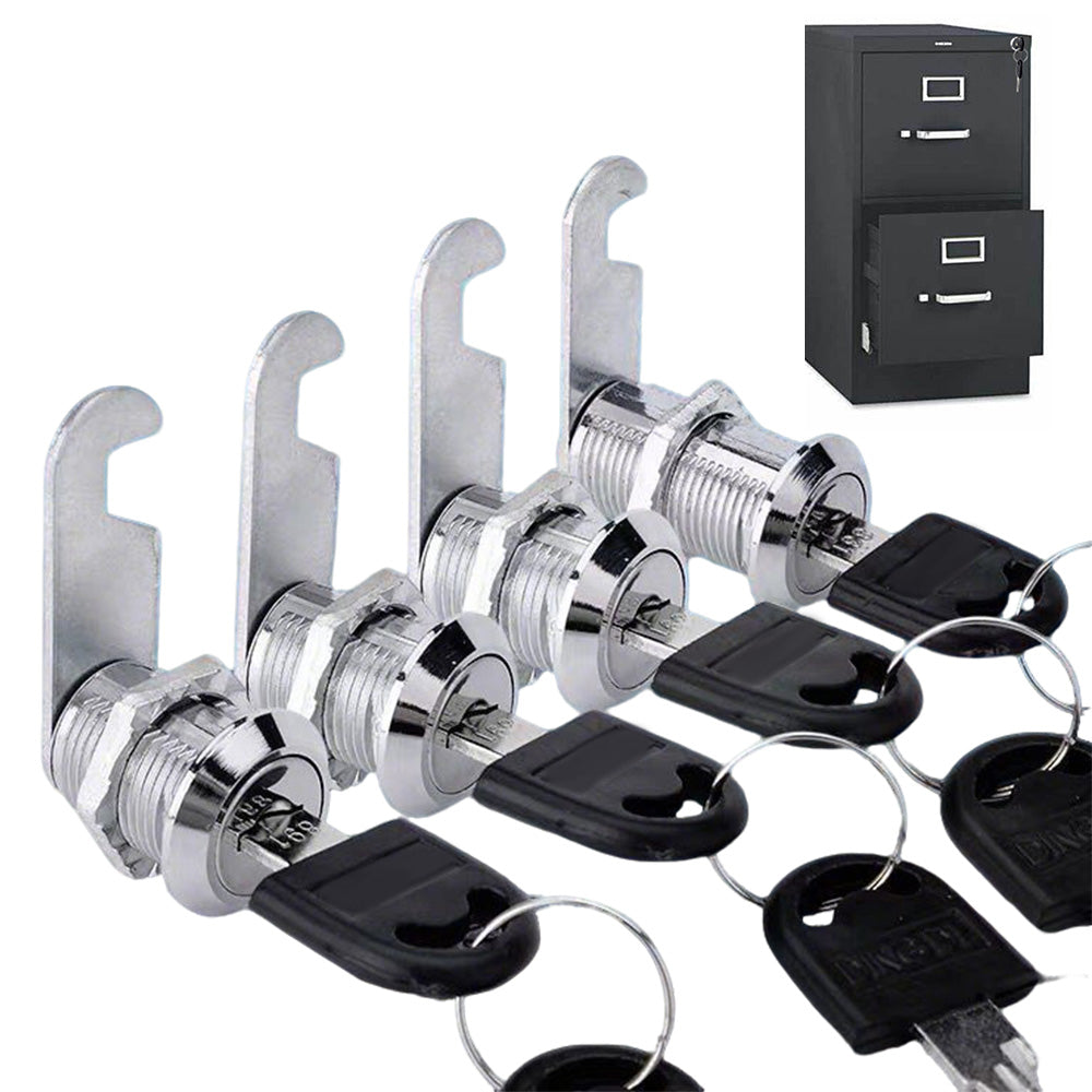 4 Pcs Cam Lock Set with Keys for Cabinet Drawer and Mailbox