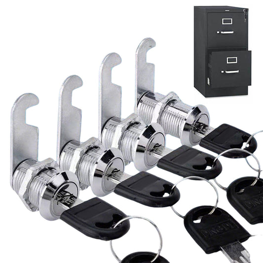 4 Pcs Cam Lock Set with Keys for Cabinet Drawer and Mailbox
