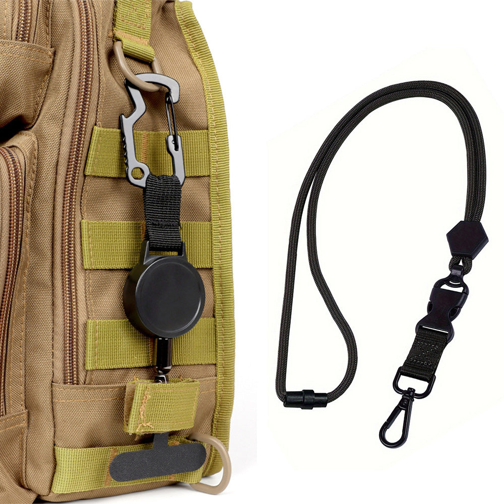 Multi-Function Retractable Carabiner with Lanyard for Hiking & Travel