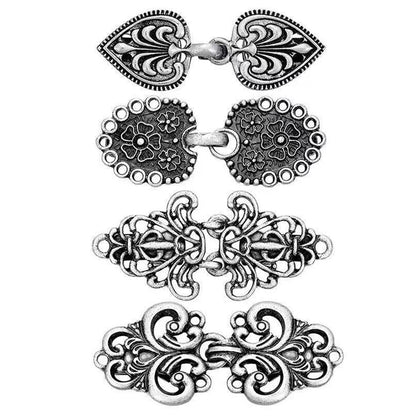 4 PCS Vintage Sweater Clips Alloy Silver Cardigan Clips for Shawl Dress