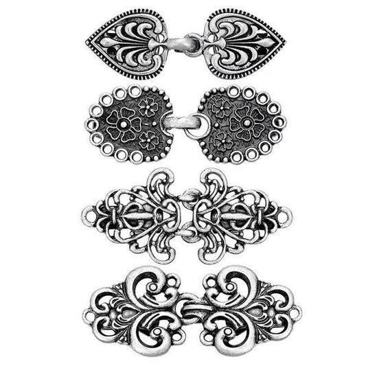 4 PCS Vintage Sweater Clips Alloy Silver Cardigan Clips for Shawl Dress