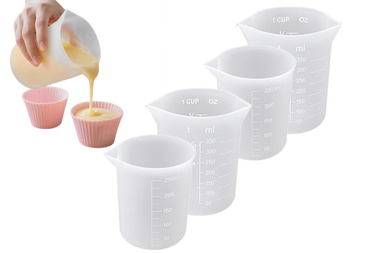 4-Pack Silicone Measuring Cups for DIY Baking