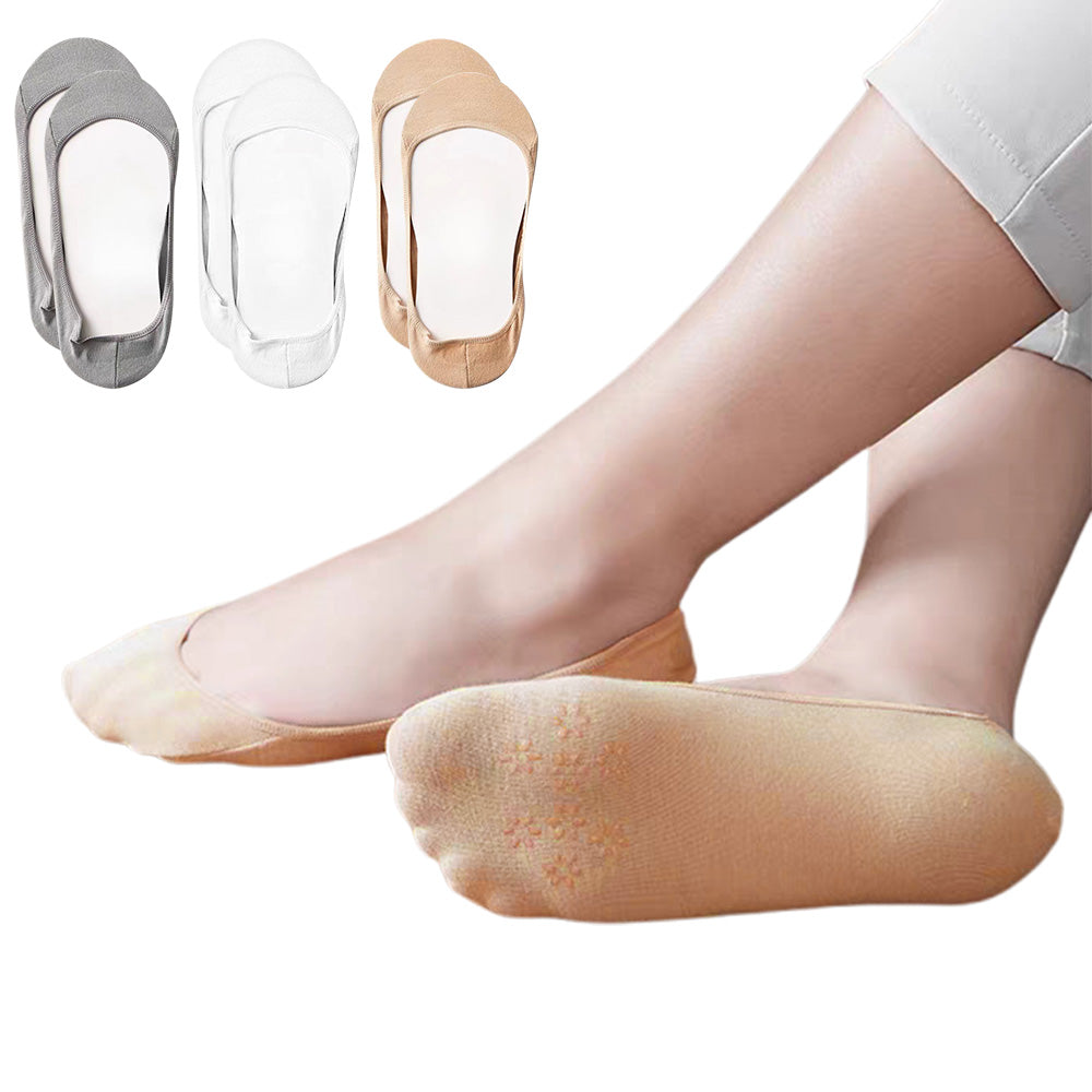 6 Pairs Women Boat Socks with with Silicone Heel Grip No Show Socks