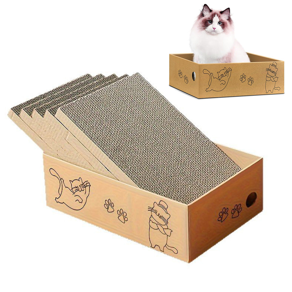 5Pcs Cat Scratcher Cardboard Box Cat Scratching Pad for Indoor Cats and Kitten