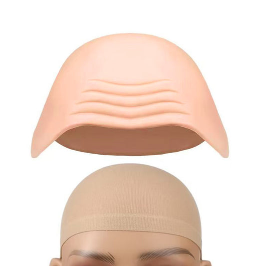 Wrinkled Bald Wig Cap with Short Ears and Wig Net for Cosplay Halloween