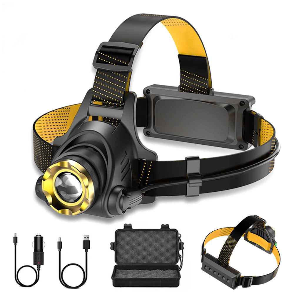 Rechargeable LED Headlamp Zoomable Head Light 3 Modes for Outdoor Camping