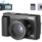 4K Digital Camera 180 Degree Flip Screen 16X Zoom 48MP Autofocus for Outdoor Photography