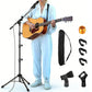 Universal Metal Microphone Stand With Adjustable Height And Mic Clips