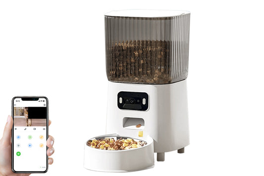 5L Automatic Pet Feeder with Camera and Dual Band WiFi White