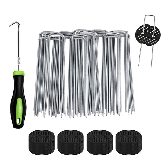 50Pcs 15cm Galvanized U Shaped Stakes for Weed Barrier and Landscape Fabric