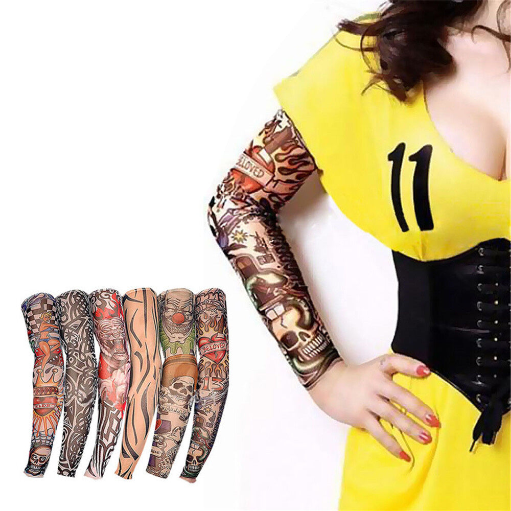 6 Pack Realistic Fake Tattoo Cover for Men Wome Fake Tattoo Sleeves for Outdoor and Daily Wear