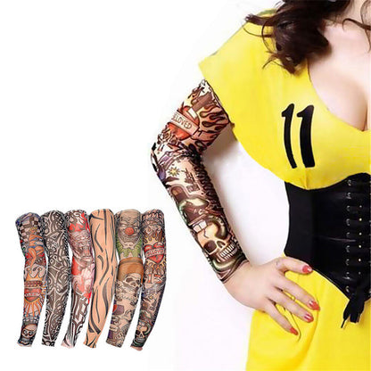 6 Pack Realistic Fake Tattoo Cover for Men Wome Fake Tattoo Sleeves for Outdoor and Daily Wear