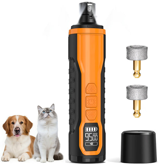 5 Speed Electric Pet Nail Grinder with LED Light 2 Diamond Bits for Cats Dogs