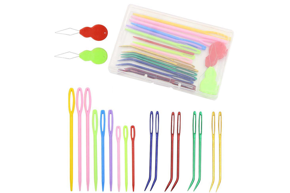 19 Pcs Yarn Needles Set Assorted Yarn Needles Bent Tapestry Needle Weaving Needle Darning Needles