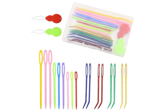 19 Pcs Yarn Needles Set Assorted Yarn Needles Bent Tapestry Needle Weaving Needle Darning Needles
