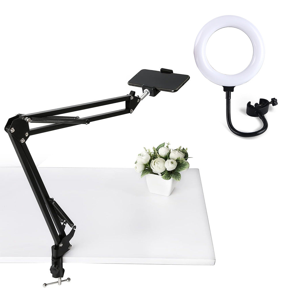 Ring Light Overhead Camera Phone Mount for Video Recording Zoom Meeting