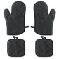 Cotton Silicone Oven Mitts Set with Pot Holders