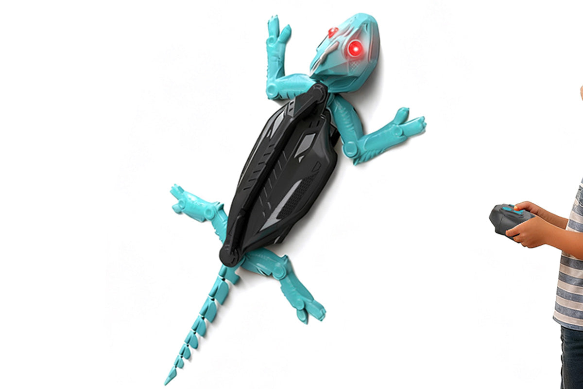 Rc Wall Climbing Chameleon Toy with LED Eyes Electric Wall Crawler Lizard for Christmas Birthday Gift