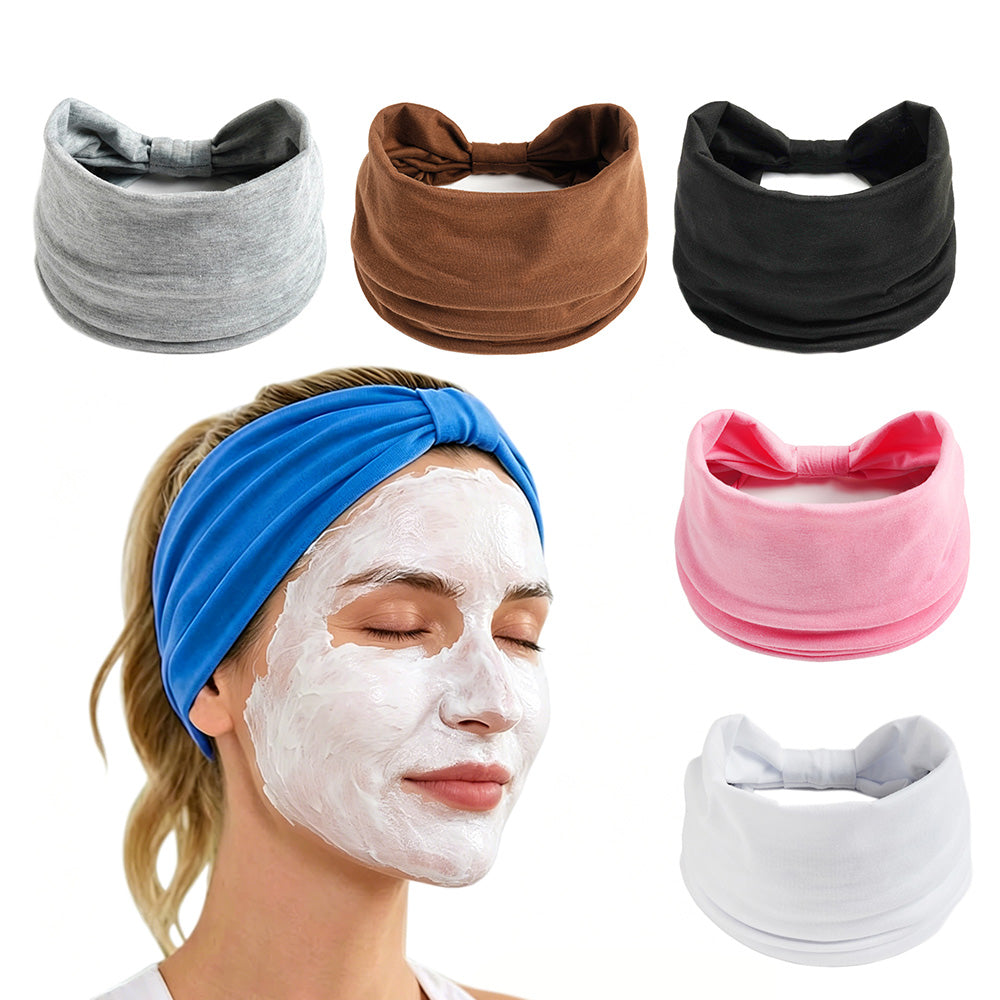 6 Pack Wide Headbands for Women Non-Slip Elastic Boho Style for Sports Yoga Daily Wear