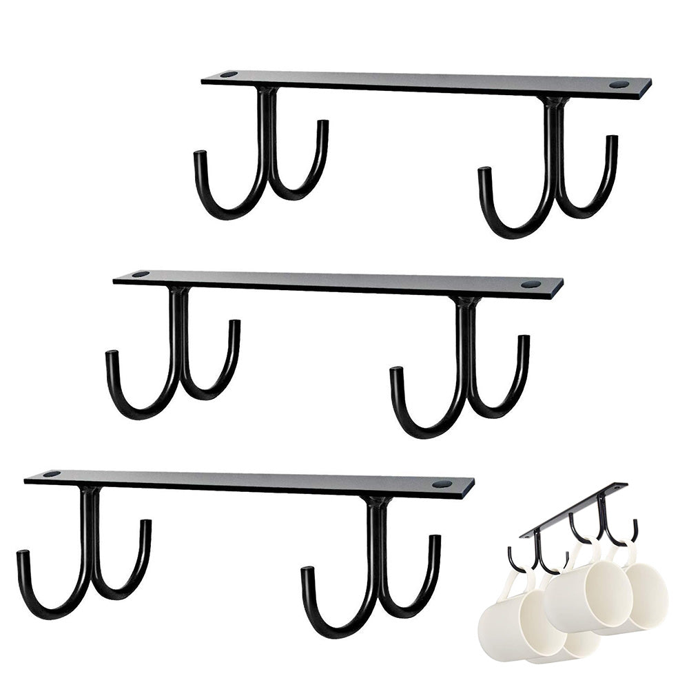 3Pcs Mug Hooks Under Cabinet Coffee Mug Holder for Kitchen Utensils
