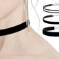 3Pcs Black Layered Necklace Set for Women Adjustable Jewelry Gift