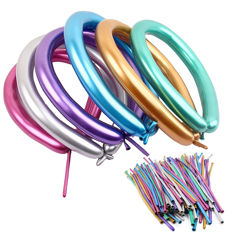 100 Pack Metallic Long Balloons for DIY Modelling,?Twisting Balloons Birthday Wedding Party Decor