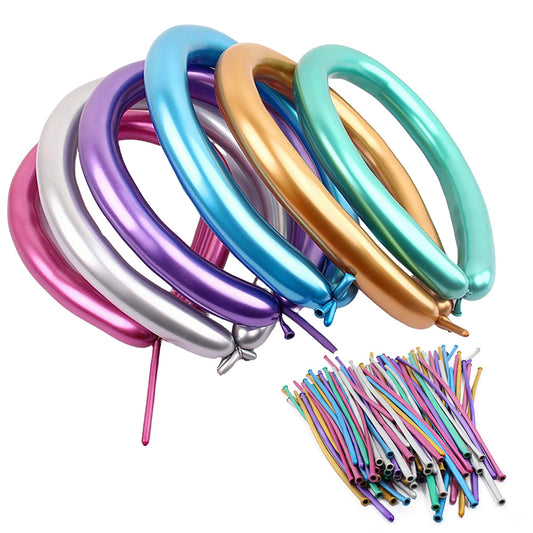 100 Pack Metallic Long Balloons for DIY Modelling,?Twisting Balloons Birthday Wedding Party Decor
