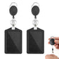 2Pcs PU ID Card Holder with Retractable Badge Reel