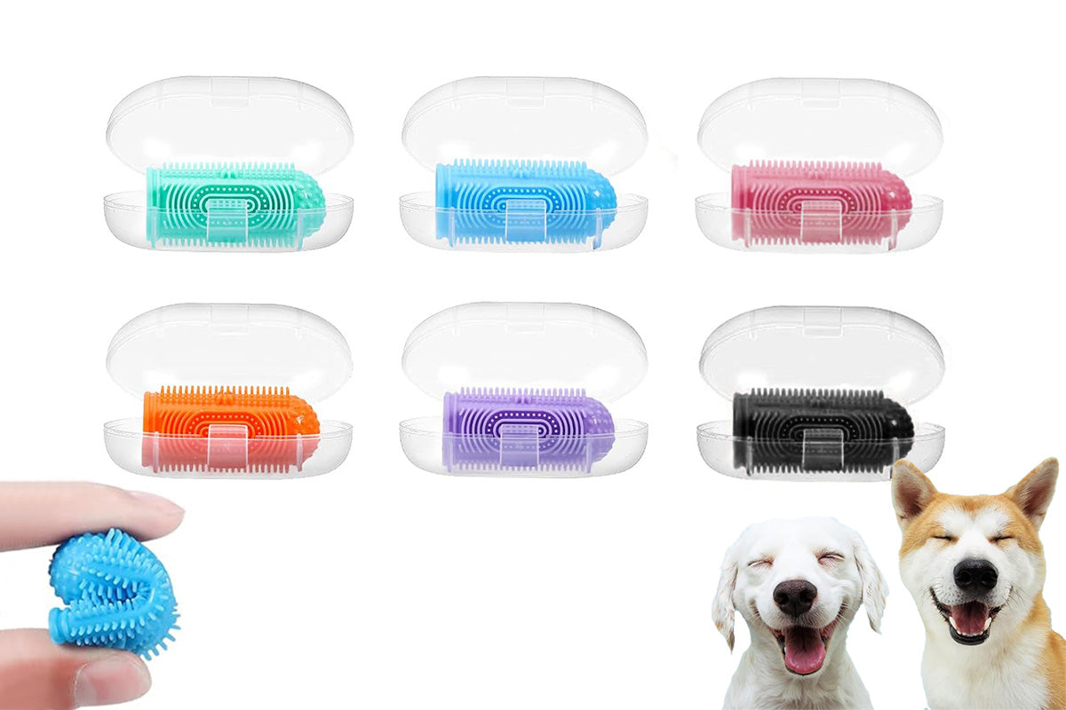 6PCS Dog Toothbrush Finger Toothbrush Dogs Tooth Brushing Kit For Dental Care
